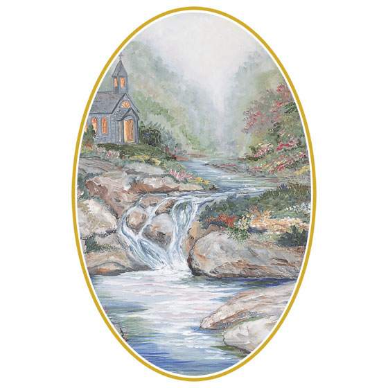 Brookside with Chapel memorial bookmark